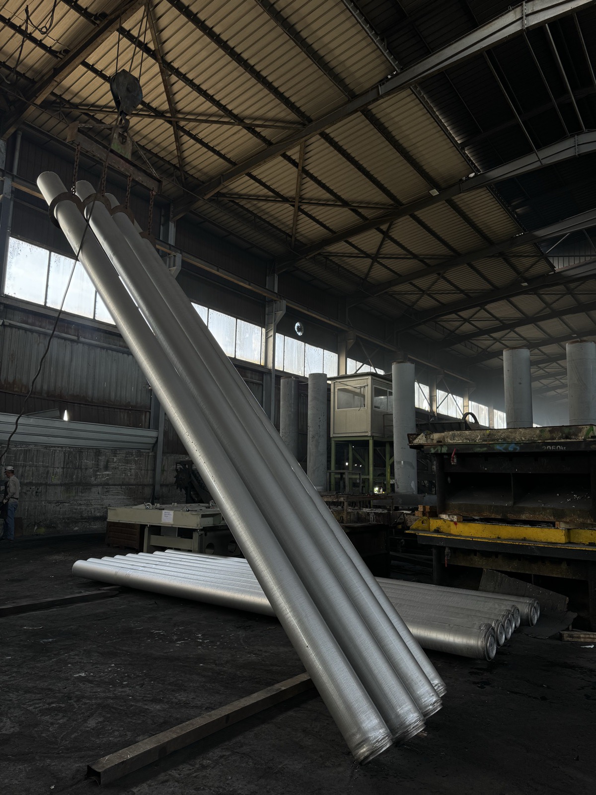 Aluminium billets in plant
